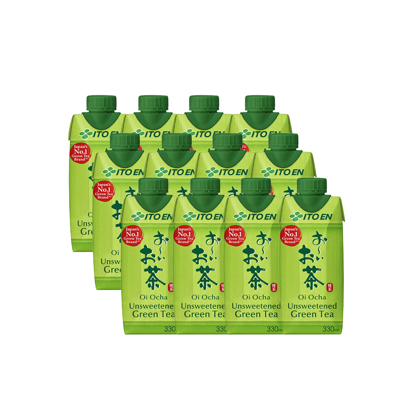 ItoEn Oi-Ocha ungesüßter Grün Tee 12er Pack (12x 330ml) | Natürlicher und Gesunder Grüntee ohne Zucker und Süßungmittel | Die Nummer 1 aus Japan
