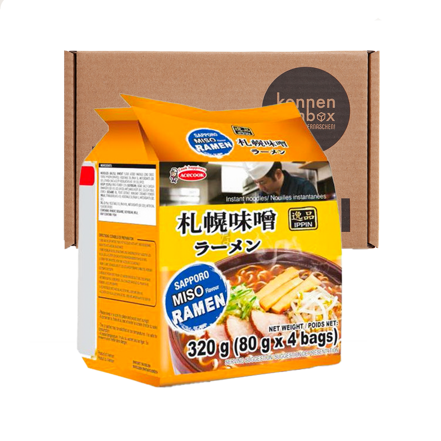 4 x Acecook Ippin Instant Noodle Miso Flavour Angebot MHD 02.02.2025