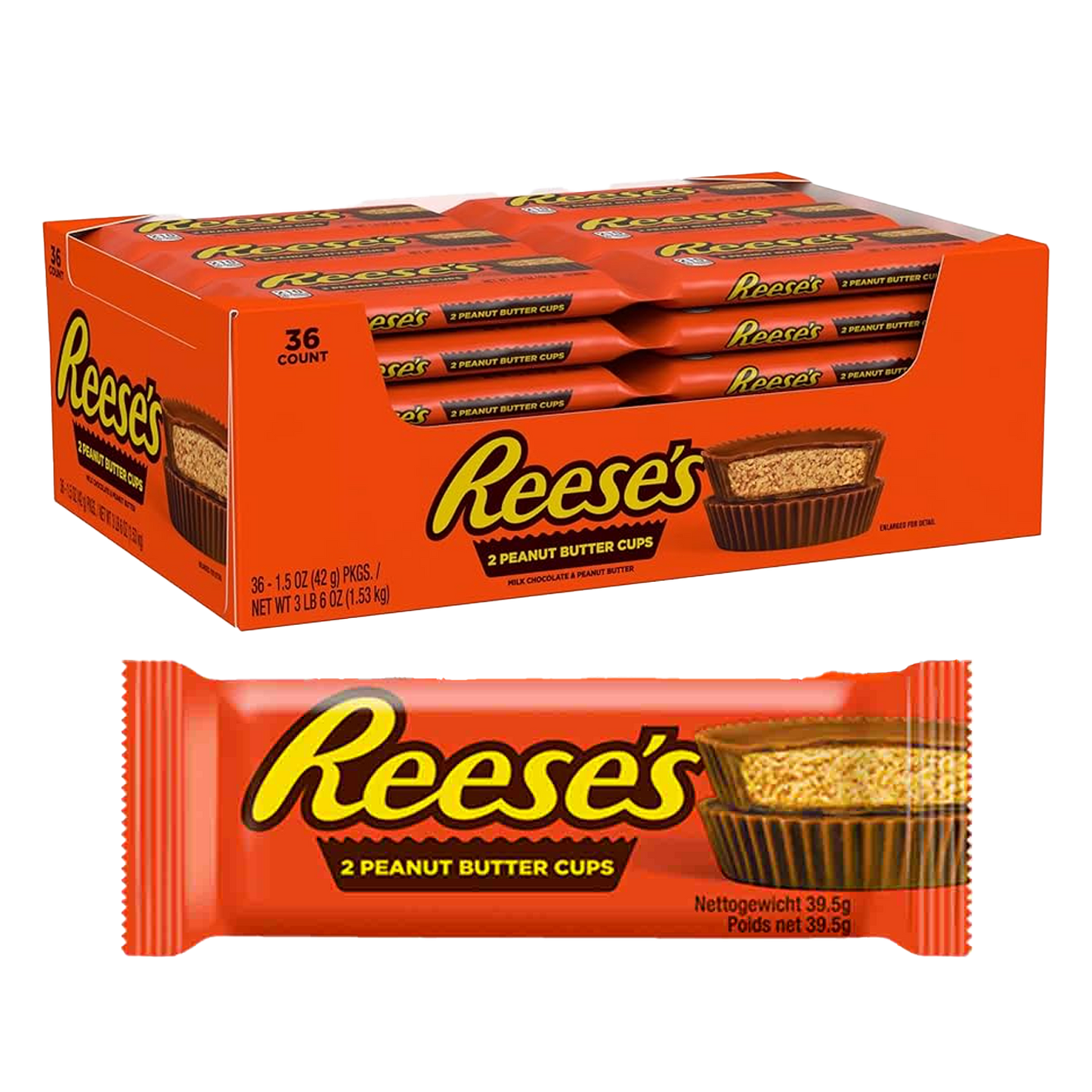 Reese's Peanut Butter Cups - 36 Stück (36 x 42g) MHD: 04.03.2025