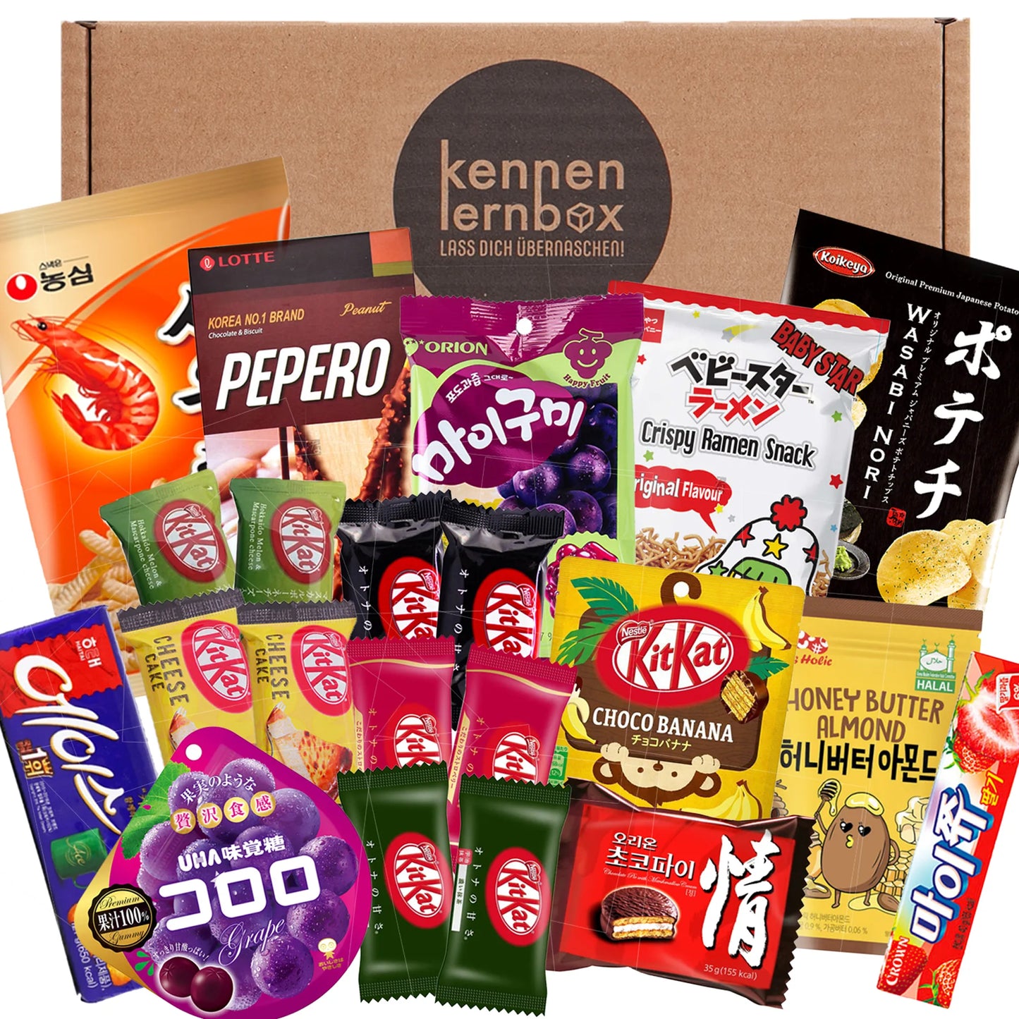 Asia Maxi Mix | 21 beliebte Süßigkeiten & Snacks aus Korea und Japan | Entdecke neue Geschmäcker und Kulturen mit der Asia Maxi Mix Box | Perfekte Geschnekidee