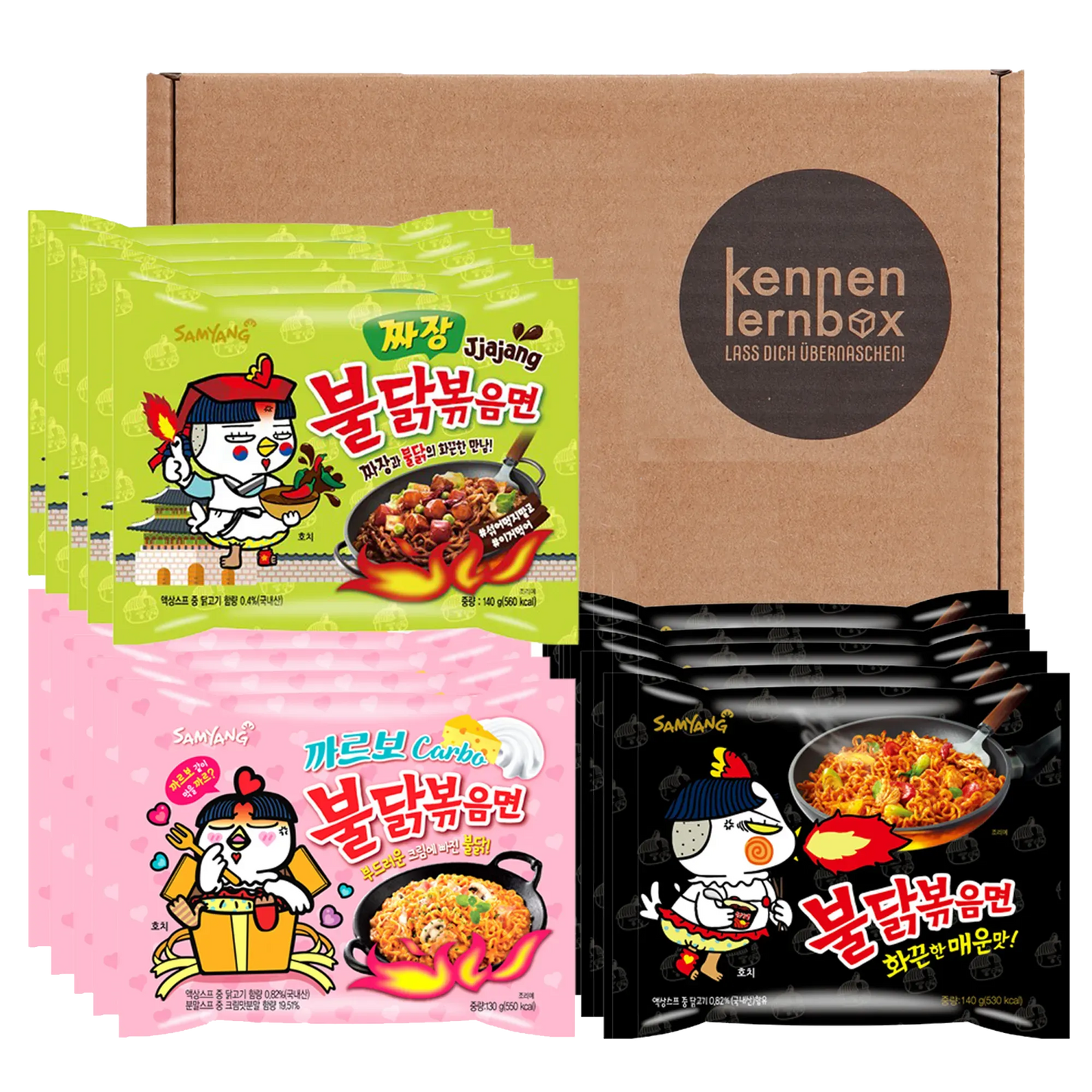 5er Pack Hot Chicken & 5er Pack Carbonara & 5er Pack Jjajang