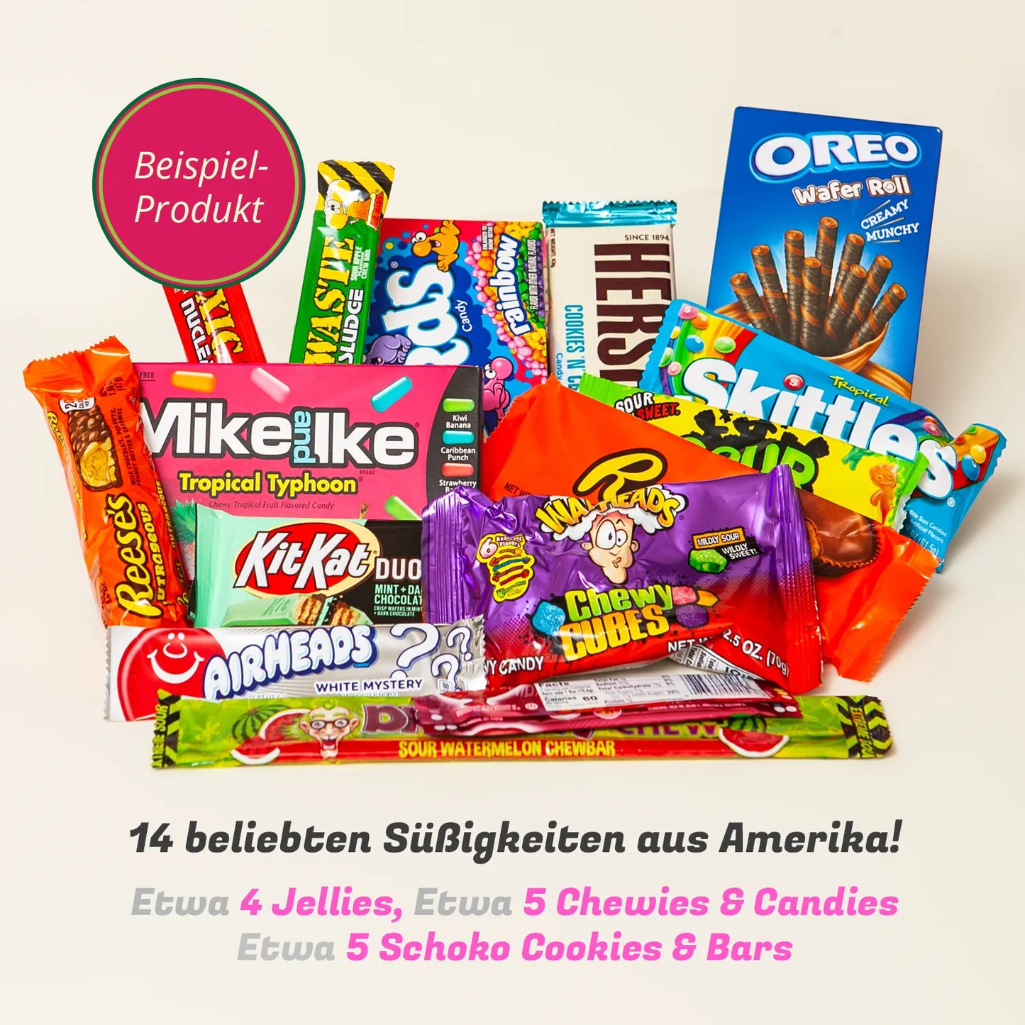 USA Jumbo Box | 15 beliebte Süßigkeiten aus Amerika | Für jeden was dabei | Entdecke die Vielfalt | Perfekte Geschenkidee