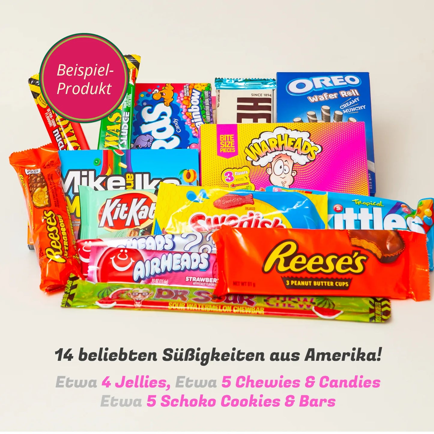 USA Jumbo Box | 15 beliebte Süßigkeiten aus Amerika | Für jeden was dabei | Entdecke die Vielfalt | Perfekte Geschenkidee