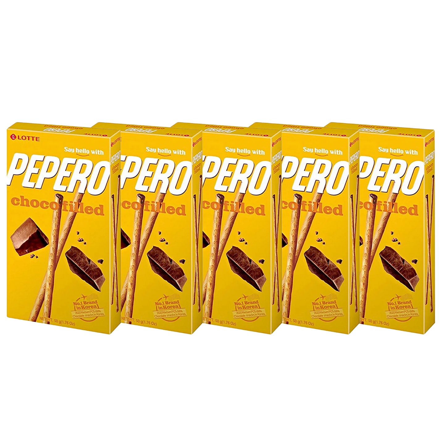 Pepero Choco Filled | Beliebter Snack aus Korea | knusprige Kartoffelstangen mit Schokoladenfüllung