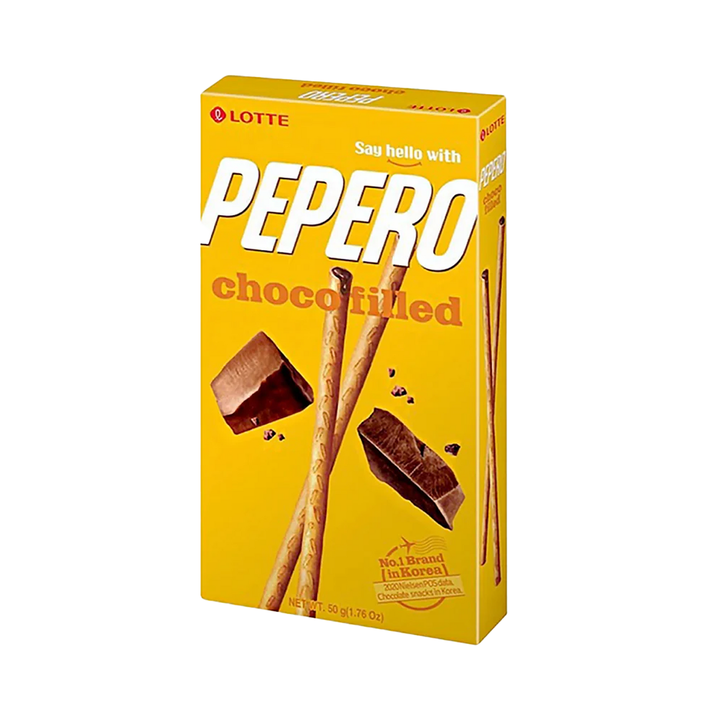 Pepero Choco Filled | Beliebter Snack aus Korea | knusprige Kartoffelstangen mit Schokoladenfüllung